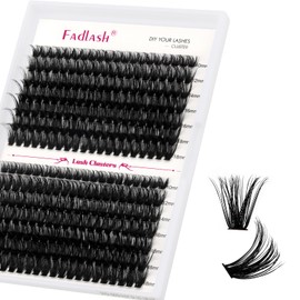 Lash Clusters Fluffy 60D+80D 10-18mm Mixed Tray Thick Eyelash Clusters D Curl Individual Lashes 259pcs Eyelash Extension Clusters Wispy Soft DIY Lash Extensions (60D+80D-0.07-D,10-18mm)