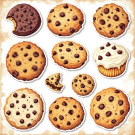 Cardstock Die Cut Embellishments Cookies (12) Cut Outs 3 Inch