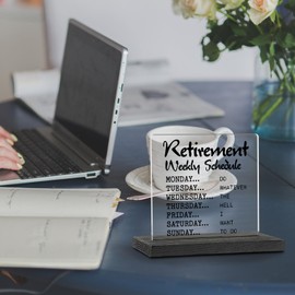 Retirement Gifts For Women Men, Retirement Weekly Schedule Do Whatever The Hell I Want To Do, Happy Retirement Appreciation Gift, Retirement Keepsake, Retirement Party Desktop Decor VAK208
