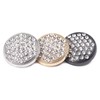 5 botones redondos de metal con diamantes de imitación para