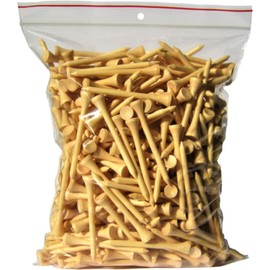 Premium Golf Tees – 70 mm (2 3/4 Inch) – 3 x 250 Pieces (= 750 Pieces) – 100% Bamboo – Colour: Natural (Varnished)