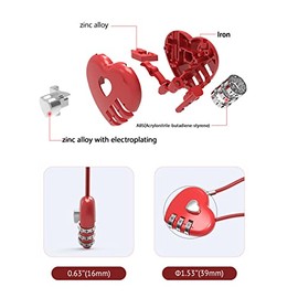 Cerradura de deseos de corazón para los amantes de la boda, cerradura de código pequeño, candados de combinación para bolsas de viaje, maletas, cerradura de cuerda larga