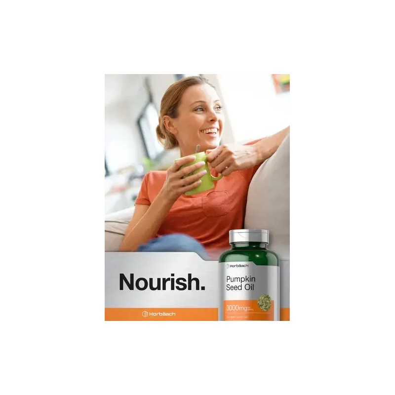 Aceite de Semillas de Calabaza Horbäach 3000mg 120 Cápsulas Omega