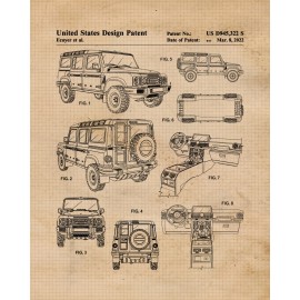 Stars By Nature Classic Grenadier Truck Patent Prints, 4 (8x10) Art Decor Home Workshop Office