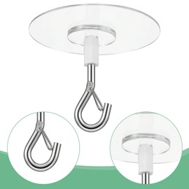 Sibba 3-Pack Heavy Duty Adhesive Ceiling Hooks Drill-Free Wall Hooks
