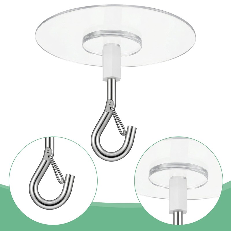 Sibba 3-Pack Heavy Duty Adhesive Ceiling Hooks Drill-Free Wall Hooks