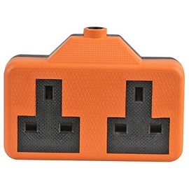 PRO ELEC PELB1583 Rubberised 2-Way Extension Socket 13A Orange