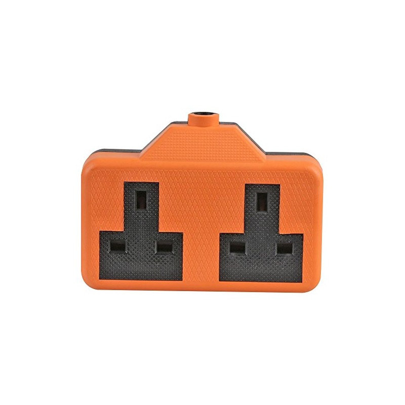 PRO ELEC PELB1583 Rubberised 2-Way Extension Socket 13A Orange