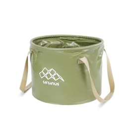 CIRCINUS Collapsible Water Bucket 5.28 gallons (10 liters) Portable wash Basin for Camping Fishing Travel Outdoor Gardening car Washing (Green)