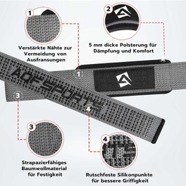 AQF Lifting Straps Strength Training (Gel Padded), Professional Lifting Straps for Bodybuilding and Weightlifting, Deadlift Straps, Gym Straps, Fitness Lifting Straps in Pair for Men and Women
