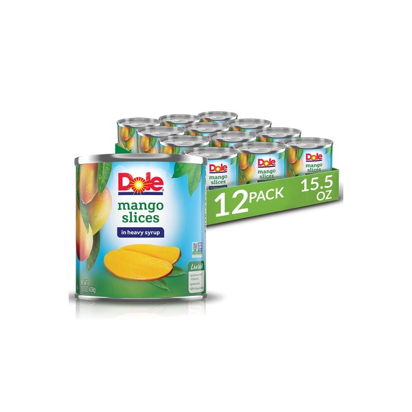 Dole Canned Mango, Fruit Slices in Heavy Syrup, 15.5 Oz, 12 Count