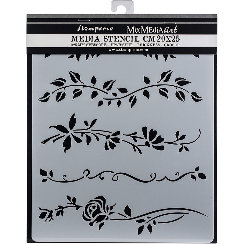 Stamperia Stencil Flower Tendrils 20 x 25 cm 3D Reusable