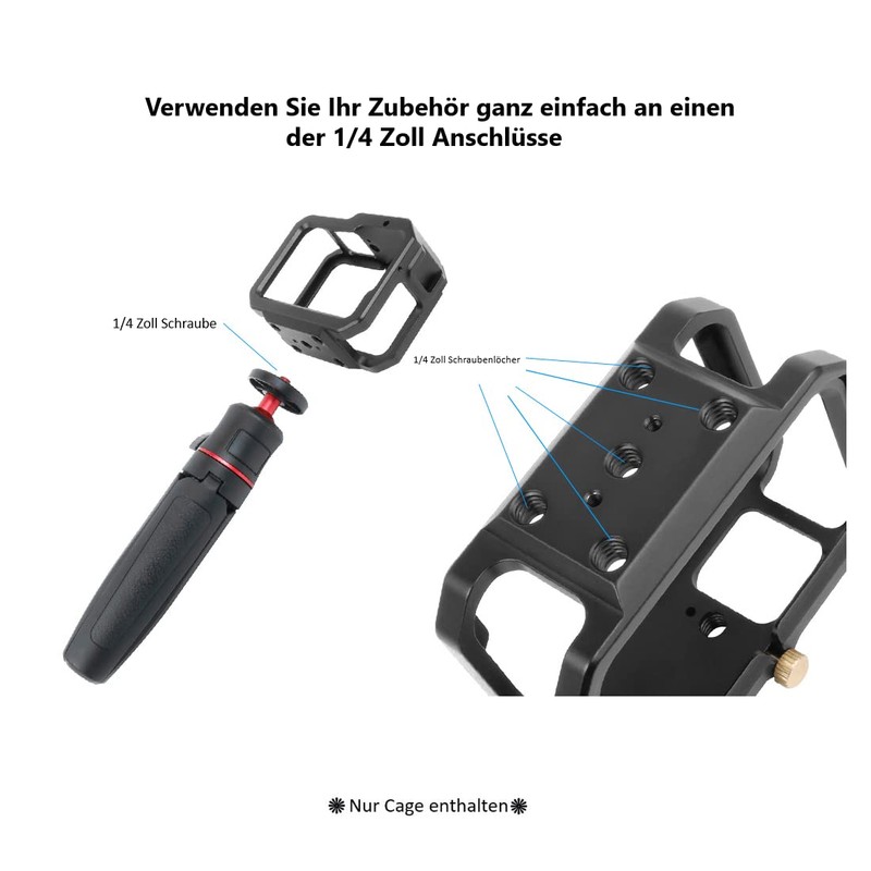 Protective Housing Protective Frame Cage Suitable for GoPro Hero 9,