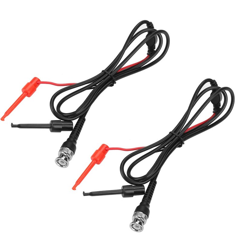 2Pcs Oscilloscope Probes Clip Test Lead Grabbers Coaxial Cable Coax