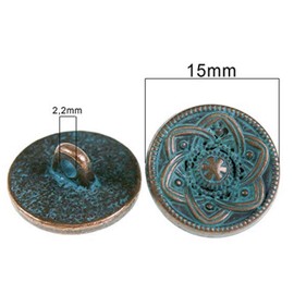 Handarbeit-Lieblingsladen Handarbeit-Lieblingsladen Metal Buttons Crest 15mm Round Antique Silver Royal Zinc Alloy Pack of 10