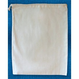 Unbranded Single Drawstring Travel/Produce Bag, Organic Cotton, 12"w x 15"h, Crafting