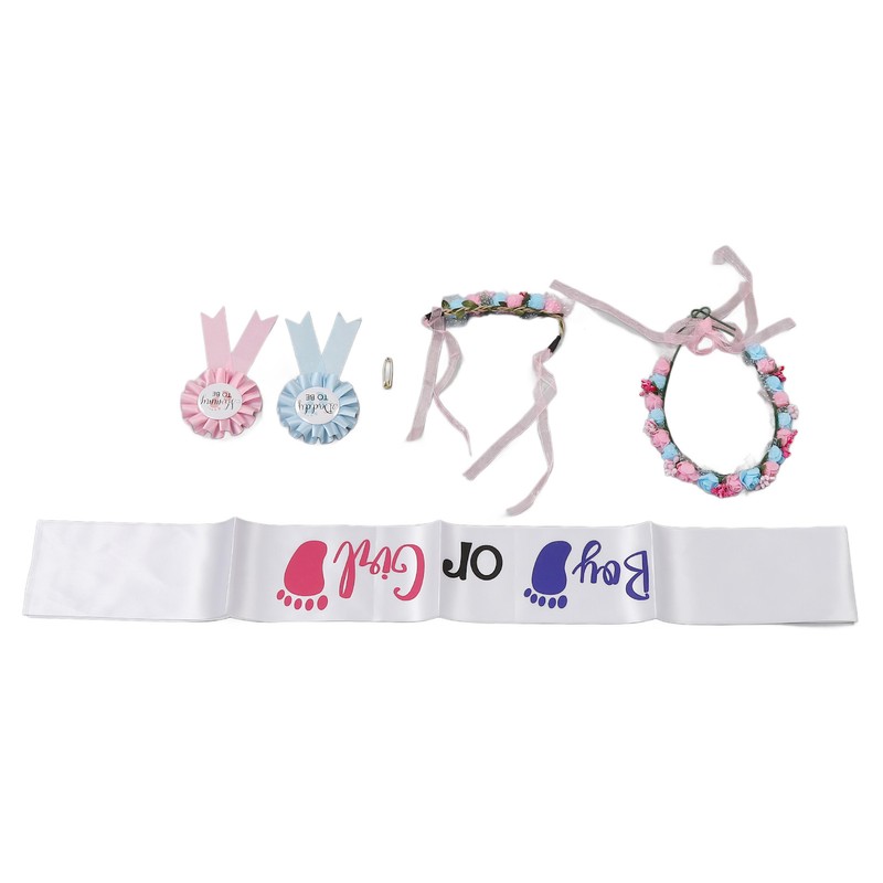 Boy Girl Gender Headband Decoration Sash Maternity Gender Sash Belt