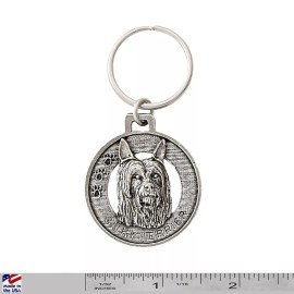 Silky Terrier Keychain, D170KC, 1 1/2 Inch, Dog, Small Breed, Metal, Pet, Gift
