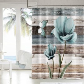 Cnayuep Shower Curtain Set Curtains for Bathroom Teal