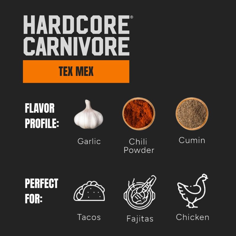 Hardcore Carnivore Tex Mex: Taco, Fajita and Grilling Seasoning (48