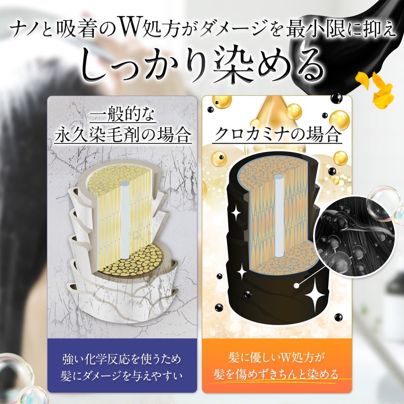 KUROKAMINA Cream Shampoo, Gray Hair Shampoo, Color Treatment, Shampoo, Botanical,