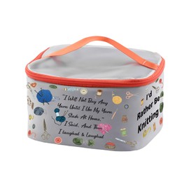 PXTIDY Knitting Project Bag Cosmetic Case Knitting Lover Gift Crochet Sewing Lover Yarn Weaver Storage Bag Knitter Gift