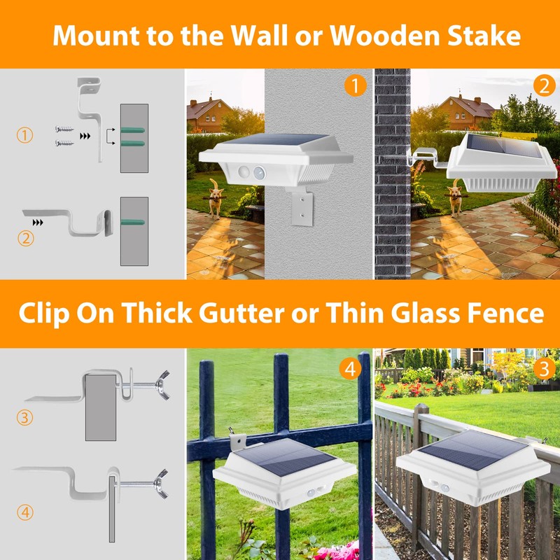 KEENZO Solar Gutter Lights - Bright Solar Powered led Fence