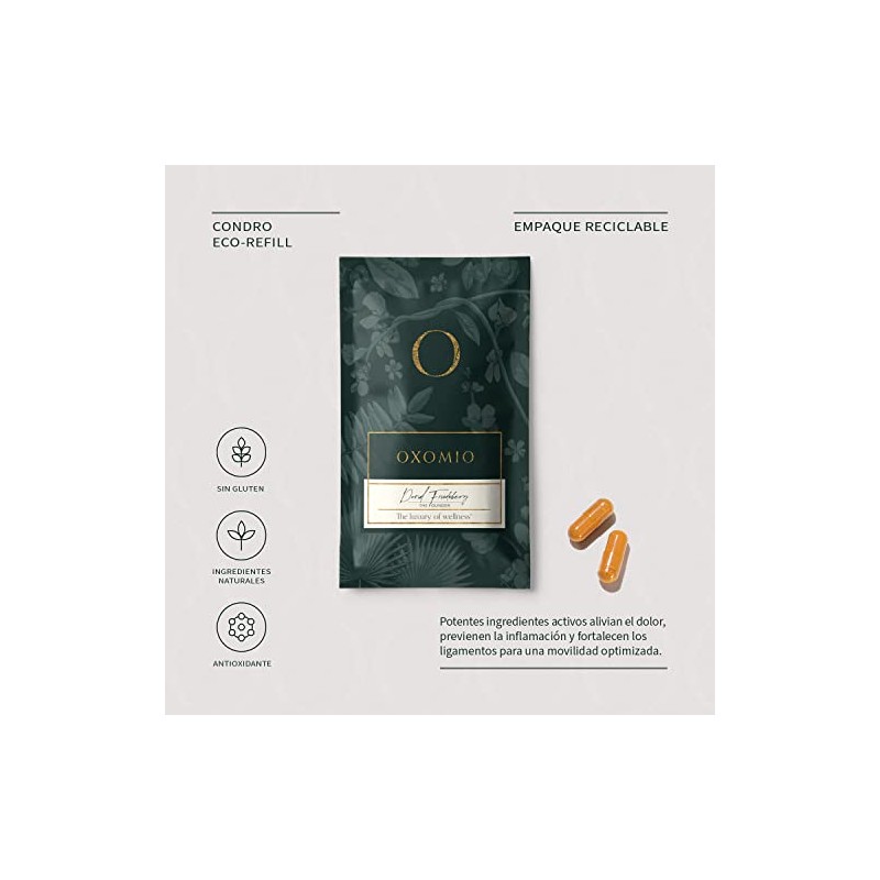 Condro de Oxomio, Eco-Refill 180 cápsulas, Sulfato de Glucosamina y