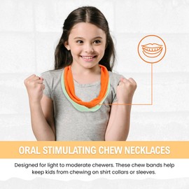 Sallurna 8 Pack Fabric Chewy Necklaces, Terry Cloth Chew Necklace for Autism Girls and Boys, ADHD Toddler, Teens, Adults