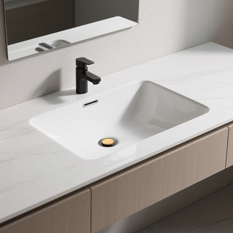 Brushed Gold Bathroom Pop-Up Push-Type Sink Drain Assembly - Vessel