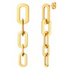 FOCALOOK Women's Earrings 18k Gold Plated Chain Design Dangle Earrings