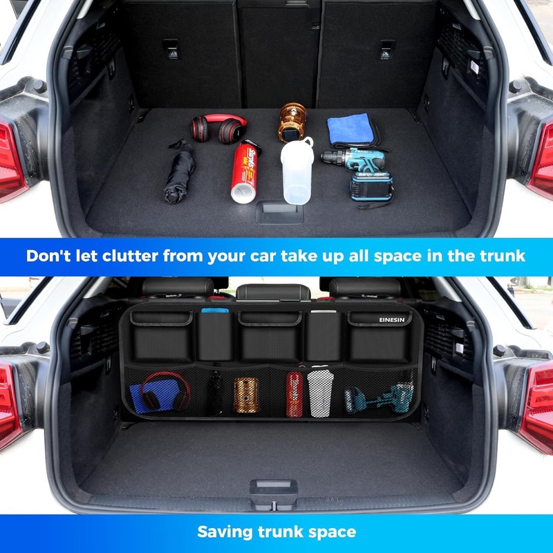 EINESIN Car Trunk Organizer, Auto Storage Bag with 9 Pockets,