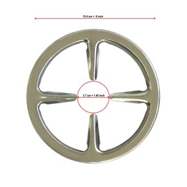 Tredoni 15cm Gas Stovetop/Hob Ring Reducer for Coffee Makers & Small Pots/Pans, Galvanized Steel