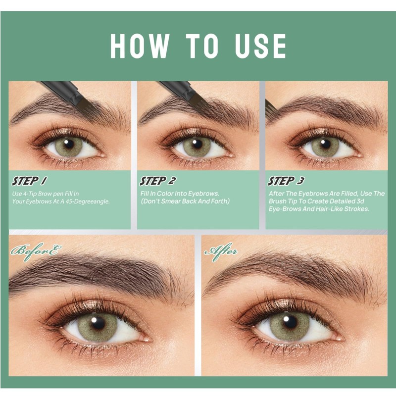 Magic Microblading Eyebrow Contouring Pencil - Eyebrow Pen,Brow Pencil 2-in-1