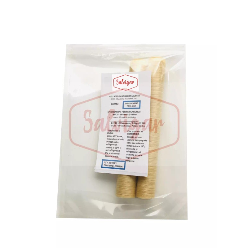 SALVIGAR Collagen Casings Dry 28mm / 50ft for stuffing 35