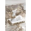 K&K Interiors 8 Inch White and Gold Glittered Sitting Reindeer