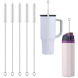 Owala Straw Cleaner Brush - Extra Long 12.5 inch Pipe Cleaners, Extra Wide 10mm Stainless Steel Cleaning Brush Set for Straws on Cups, Water Bottles, Tumblers - 5 Pack