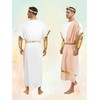 Panitay 4 Pcs Men Greek Costume Set Adult Classic Toga