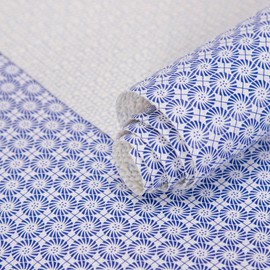 RAY STAR 12X120 Inch Shelf Liner for Kitchen Cabinets, Non-Adhesive Cabinet Liner Washable, PVC Drawer Liner for Dresser Non-Slip Bathroom (Blue Circle)(1 Roll)