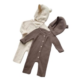 L.W. Clothing Company Baby Knitted One Piece Suit (Brown, 12-18 Months)