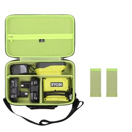 Tourmate Hard Storage Case for Ryobi RPI18-0 High Pressure Compressor Battery - Travel Case for Ryobi 18V ONE+ HIGH Pressure Digital INFLATOR, PCL001B(Box for Sale) (Black & Green, M)