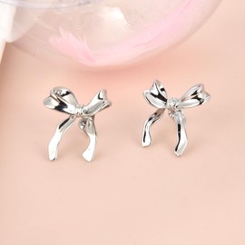 Bow Earrings Gold Stud Earrings Classic Ribbon Bow Earrings For Women Cute Bowknot Earrings Gift