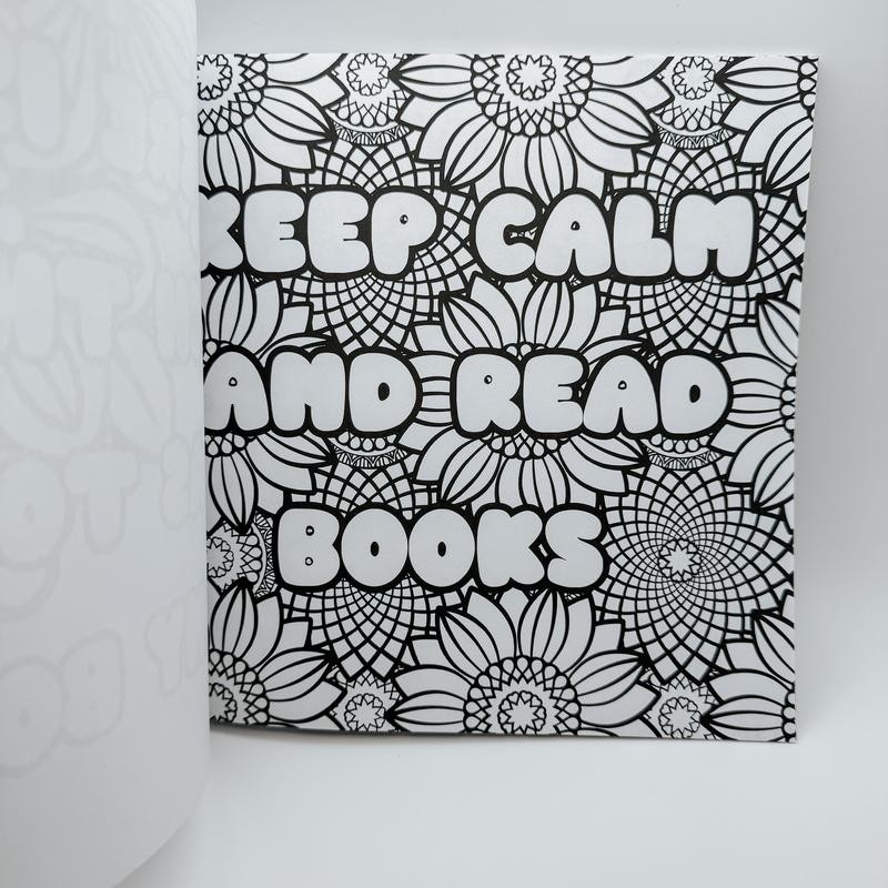 Adult Bookish Phrases Coloring Book With Extra Cozy Items Book