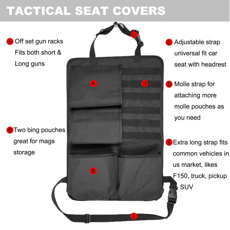 Dasiyoki Tactical Car Seat Back Organizer with Molle Panel Vehicle