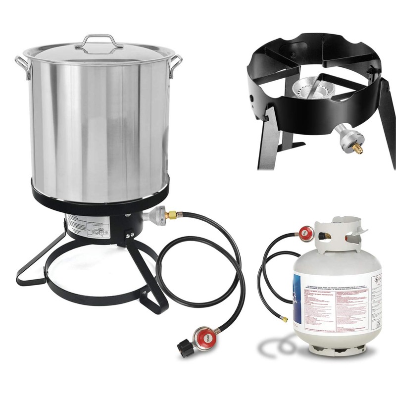 WADEO Propane Burner Head 2 PCS, High Pressure Cast-Iron Round