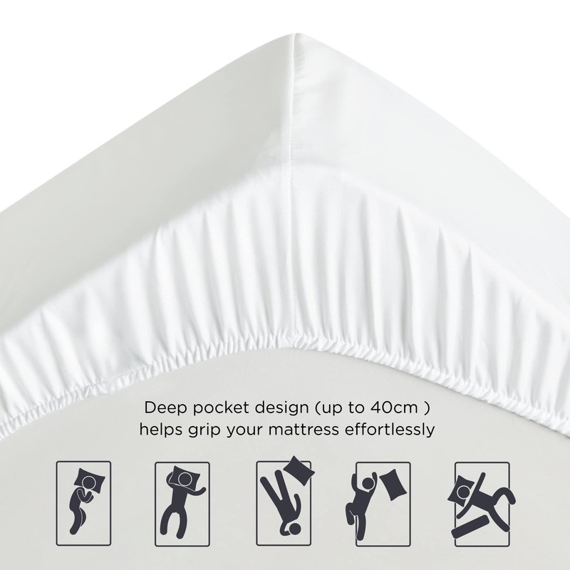 Bedsure Super King Fitted Sheet - Bed Sheets Extra Deep