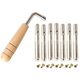 Liyafy 7Pcs Tuning Pins with L-shape Tuning Wrench for Lyre Harp Strings and Other Primitive Stringed Instruments