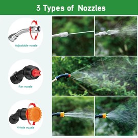 Stainless Steel Sprayer Wand Replacement with 3 Types of Nozzles, Fan Nozzle, 1/4" & 3/8" Brass Barb and 2 Hose Clamps (29 Inch Wand with 3 Nozzles)