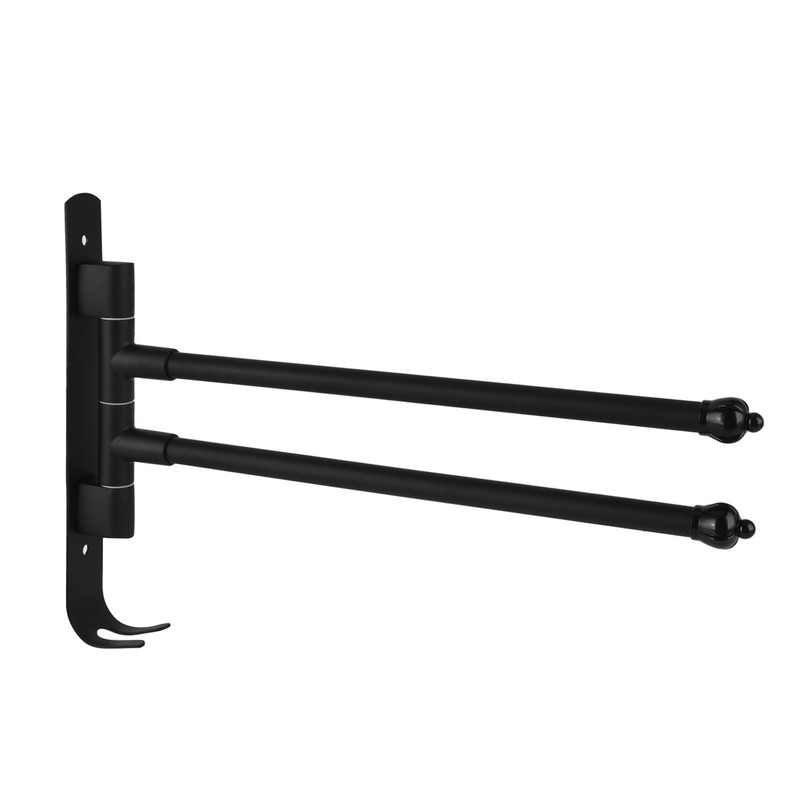 Stainless Steel Swivel Towel Hanger Holder Black Rotating Movable Towel