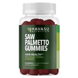 Saw Palmetto for Men Gummies - DHT Blocker Supplement for Hair Health and Male Patterned Balding - 60 Count - Supports Scalp and Prostate Wellness - Raspberry Flavor - Vegan, Non-GMO, 1 Month Supply